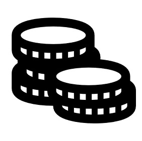 Ícono de monedas en alución a la beca socioeconómica