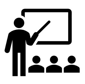 Ícono de una sala de estudios en referencia a la modalidad de estudios.